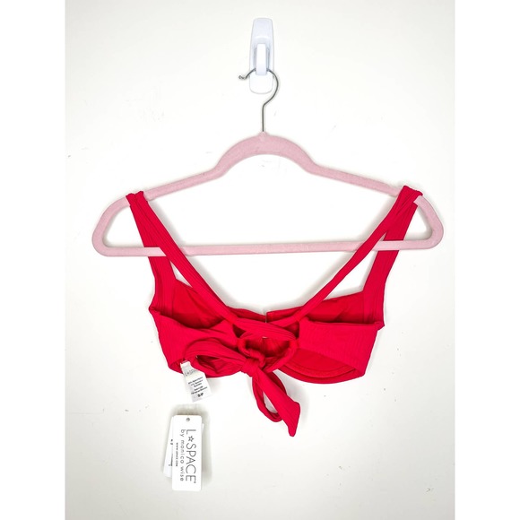L*Space Camellia Bikini Top in Lipstick Red Size Small - Picture 3 of 5